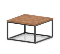 Impulse 800mm Square Coffee Table With Metal Frame Walnut Top Black Leg