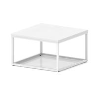 Impulse 800mm Square Coffee Table With Metal Frame White Top White Leg
