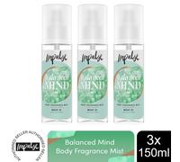 Impulse Balanced Mind Jade Mist Ic Collection Body Mist 150ml 3 Pack freshness