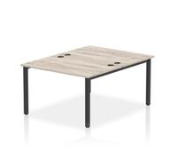 Impulse Bench B2B 2 Person 1200 Black Frame Office Bench Desk Grey Oak