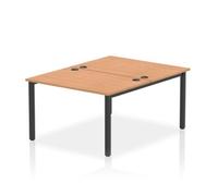 Impulse Bench B2B 2 Person 1200 Black Frame Office Bench Desk Oak