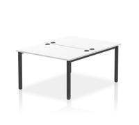 Impulse Bench B2B 2 Person 1200 Black Frame Office Bench Desk White