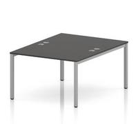 Impulse Bench B2B 2 Person 1200 Silver Frame Bench Desk Carbon Grey