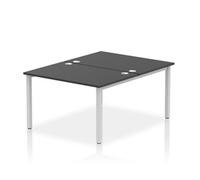 Impulse Bench B2B 2 Person 1200 Silver Frame Office Bench Desk Black