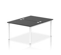 Impulse Bench B2B 2 Person 1200 White Frame Office Bench Desk Black