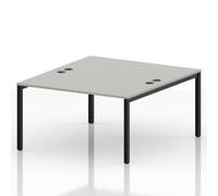 Impulse Bench B2B 2 Person 1400 Black Frame Bench Desk Dove Grey