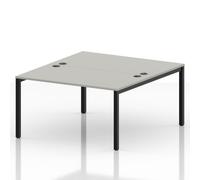 Impulse Bench B2B 2 Person 1400 Black Frame Office Bench Desk Dove Grey