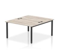Impulse Bench B2B 2 Person 1400 Black Frame Office Bench Desk Grey Oak
