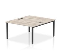 Impulse Bench B2B 2 Person 1400 Black Frame Office Bench Desk Grey Oak
