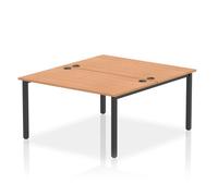 Impulse Bench B2B 2 Person 1400 Black Frame Office Bench Desk Oak