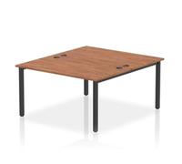 Impulse Bench B2B 2 Person 1400 Black Frame Office Bench Desk Walnut