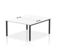 Impulse Bench B2B 2 Person 1400 Black Frame Office Bench Desk White