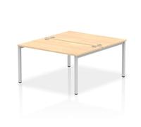 Impulse Bench B2B 2 Person 1400 Silver Frame Office Bench Desk Maple