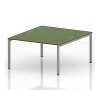 Impulse Bench B2B 2 Person 1400 Silver Frame Office Bench Desk Moss Green