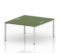 Impulse Bench B2B 2 Person 1400 White Frame Bench Desk Moss Green