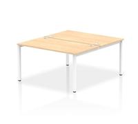Impulse Bench B2B 2 Person 1400 White Frame Office Bench Desk Maple