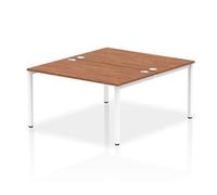 Impulse Bench B2B 2 Person 1400 White Frame Office Bench Desk Walnut