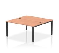 Impulse Bench B2B 2 Person 1600 Black Frame Office Bench Desk Beech