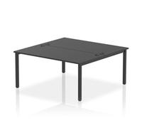 Impulse Bench B2B 2 Person 1600 Black Frame Office Bench Desk Black