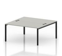 Impulse Bench B2B 2 Person 1600 Black Frame Office Bench Desk Dove Grey