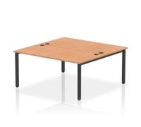 Impulse Bench B2B 2 Person 1600 Black Frame Office Bench Desk Oak