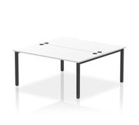 Impulse Bench B2B 2 Person 1600 Black Frame Office Bench Desk White