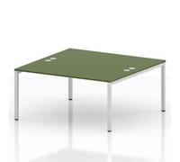 Impulse Bench B2B 2 Person 1600 White Frame Bench Desk Moss Green