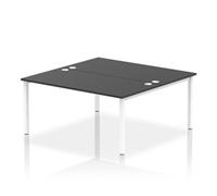 Impulse Bench B2B 2 Person 1600 White Frame Office Bench Desk Black