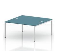 Impulse Bench B2B 2 Person 1600 White Frame Office Bench Desk Dark Teal