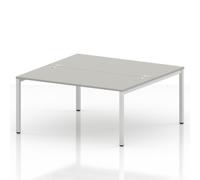 Impulse Bench B2B 2 Person 1600 White Frame Office Bench Desk Dove Grey