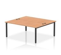 Impulse Bench B2B 2 Person 1800 Black Frame Office Bench Desk Oak