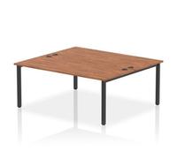 Impulse Bench B2B 2 Person 1800 Black Frame Office Bench Desk Walnut
