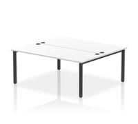 Impulse Bench B2B 2 Person 1800 Black Frame Office Bench Desk White