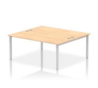 Impulse Bench B2B 2 Person 1800 Silver Frame Office Bench Desk Maple
