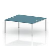 Impulse Bench B2B 2 Person 1800 White Frame Bench Desk Dark Teal