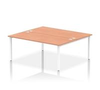 Impulse Bench B2B 2 Person 1800 White Frame Office Bench Desk Beech