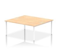 Impulse Bench Bench B2B 2 Person 1800 White Frame Office Bench Desk Maple