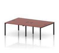 Impulse Bench B2B 4 Person 1200 Black Frame Bench Desk Brick Red