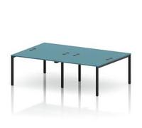 Impulse Bench B2B 4 Person 1200 Black Frame Bench Desk Dark Teal