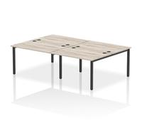 Impulse Bench B2B 4 Person 1200 Black Frame Office Bench Desk Grey Oak