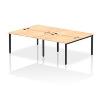 Impulse Bench B2B 4 Person 1200 Black Frame Office Bench Desk Maple