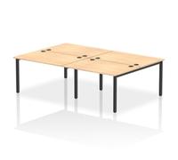 Impulse Bench B2B 4 Person 1200 Black Frame Office Bench Desk Maple