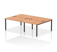 Impulse Bench B2B 4 Person 1200 Black Frame Office Bench Desk Oak