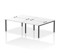 Impulse Bench B2B 4 Person 1200 Black Frame Office Bench Desk White
