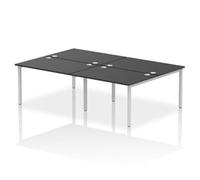Impulse Bench B2B 4 Person 1200 Silver Frame Office Bench Desk Black