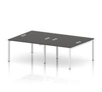 Impulse Bench B2B 4 Person 1200 White Frame Bench Desk Carbon Grey