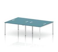 Impulse Bench B2B 4 Person 1200 White Frame Bench Desk Dark Teal