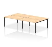 Impulse Bench B2B 4 Person 1400 Black Frame Office Bench Desk Maple