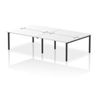 Impulse Bench B2B 4 Person 1400 Black Frame Office Bench Desk White