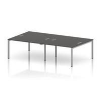 Impulse Bench B2B 4 Person 1400 Silver Frame Bench Desk Carbon Grey